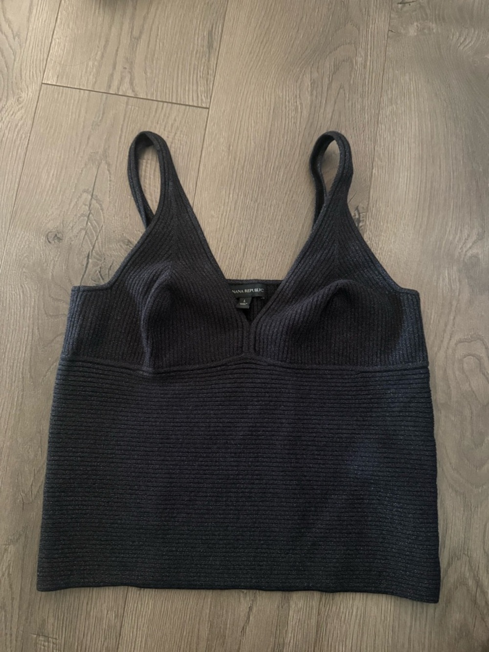 Banana Republic Sparkly Ribbed Tank Top Size L NWOT